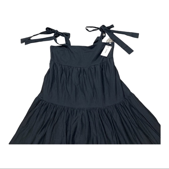 NWT JASON WU Black Tiered Shoulder Tie Maxi Dress Embroidered Size XL - Picture 8 of 16